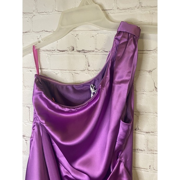 Sleeveless Purple One Shoulder Dress small Gown - Picture 7 of 9